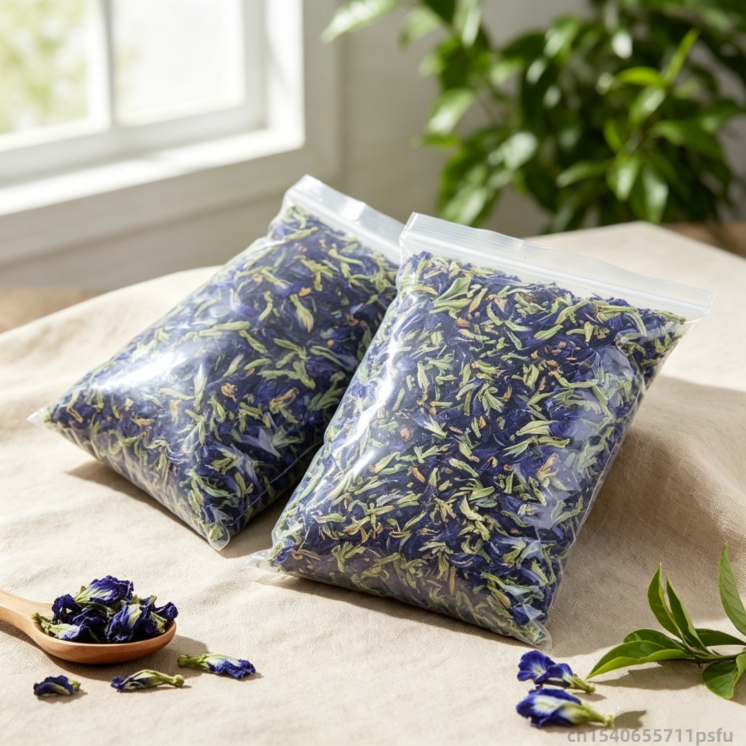 Dried Herbs - ดอกไม้แห้งกล้วยไม้ผีเสื้อธรรมชาติ ดอกบลูบัตเตอร์ฟลายพี สำหรับทำสบู่ความงาม เทียนแต่งงาน น้ำหอม 100/200